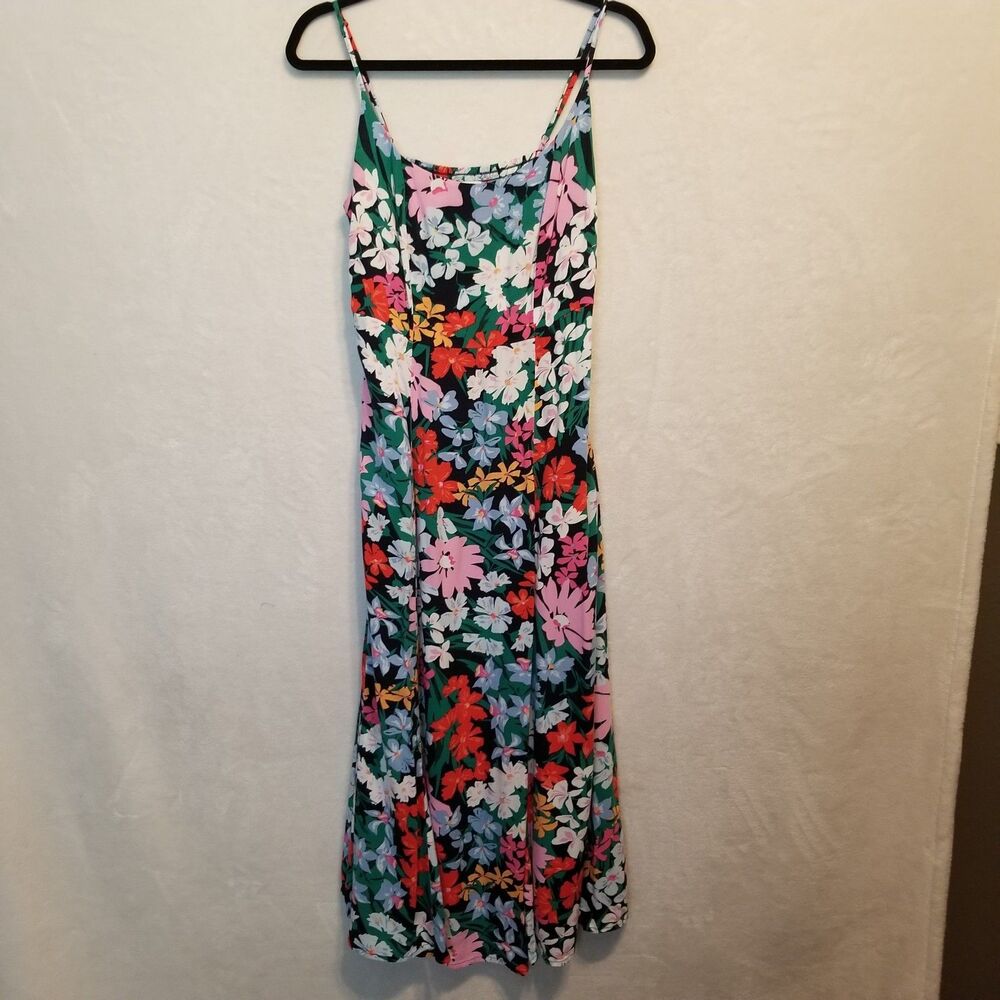 Old Navy MT Dress Midi Floral Adjustable Strap Smocked Back Cottagecore Boho